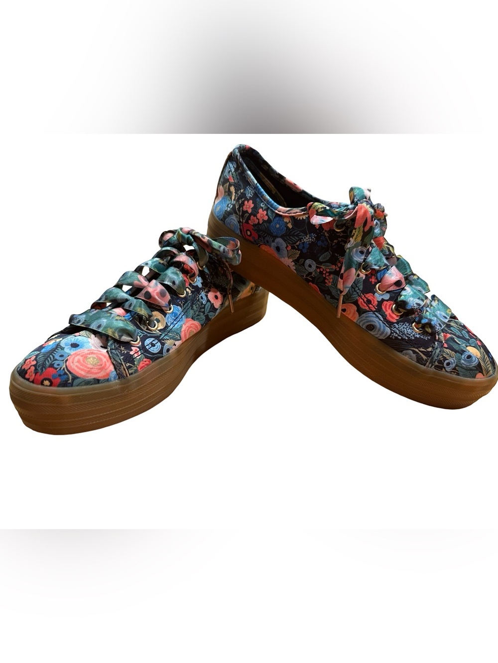 Anthropologie Keds x Rifle Paper Co. Garden Party Platform Sneakers, Size 6.5 - Picture 8 of 12